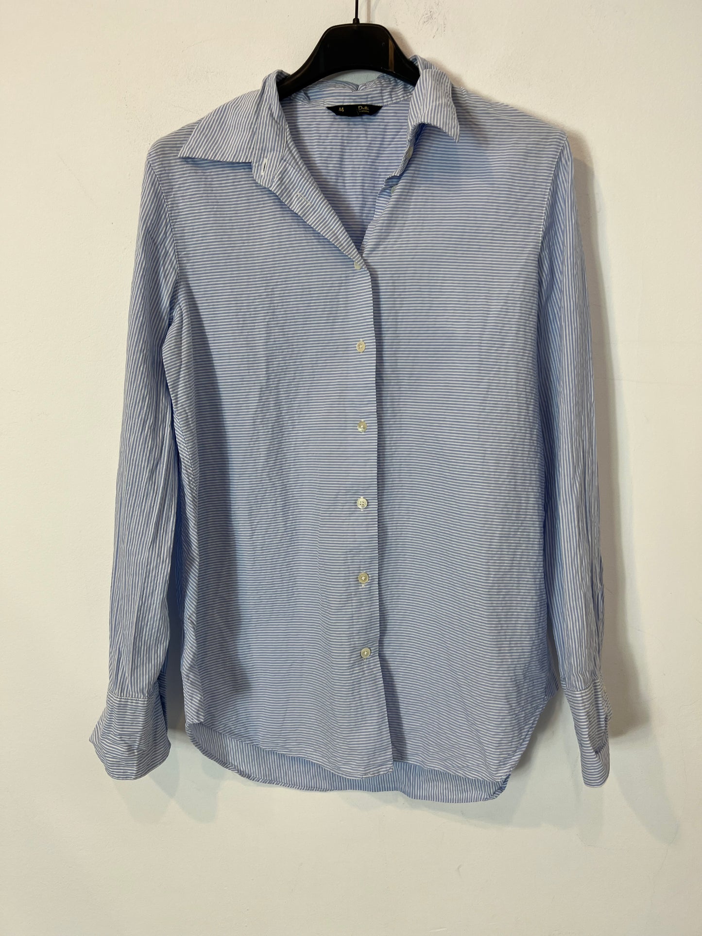 MASSIMO DUTTI. Camisa de rayas azul y blanca T.36