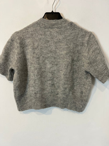 ZARA. Top punto gris pedreria