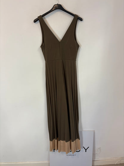 OTHERS. Long green pleated jumpsuit. TS