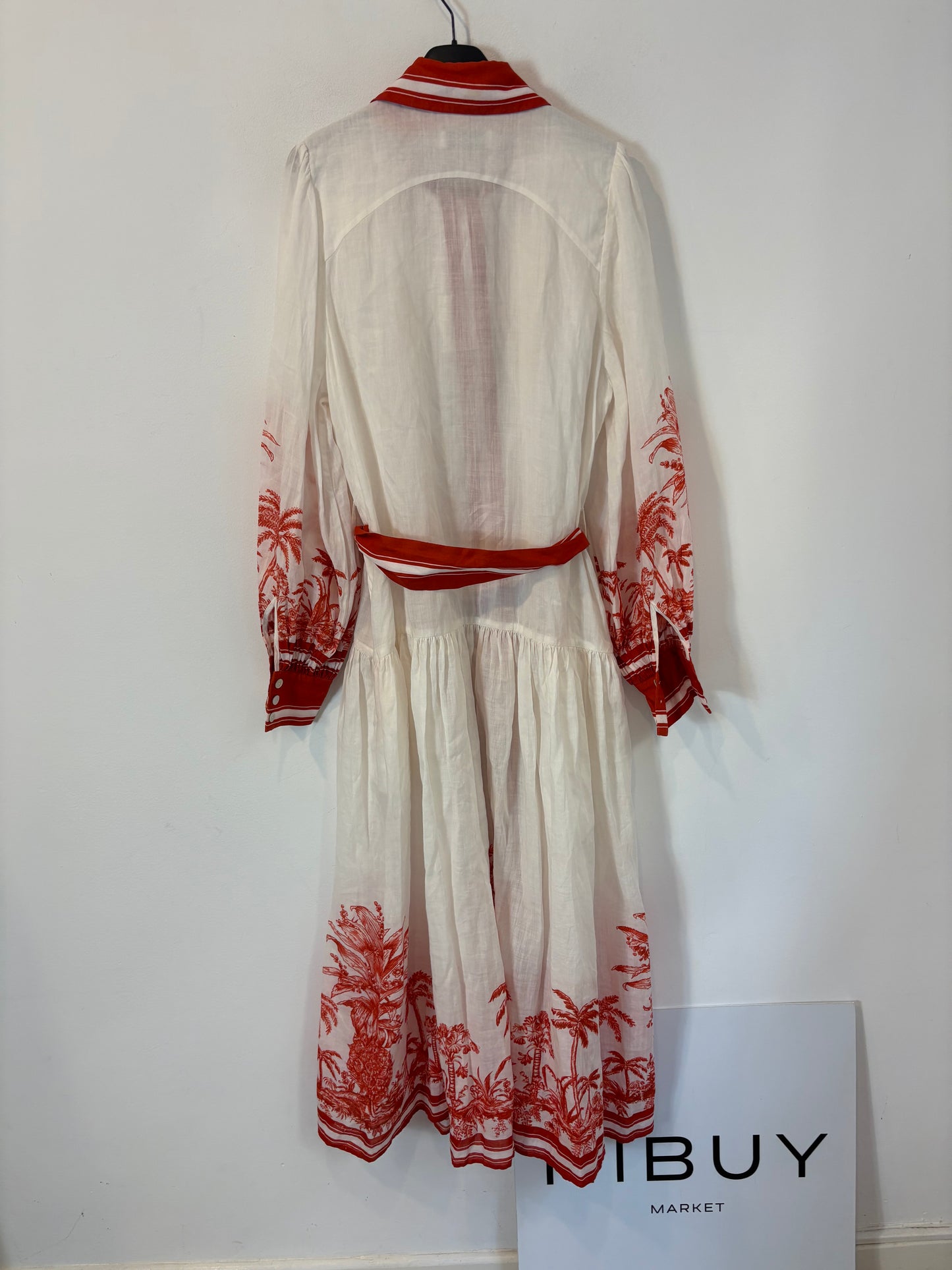 ANTIPODEAN. Vestido largo lino palmeras