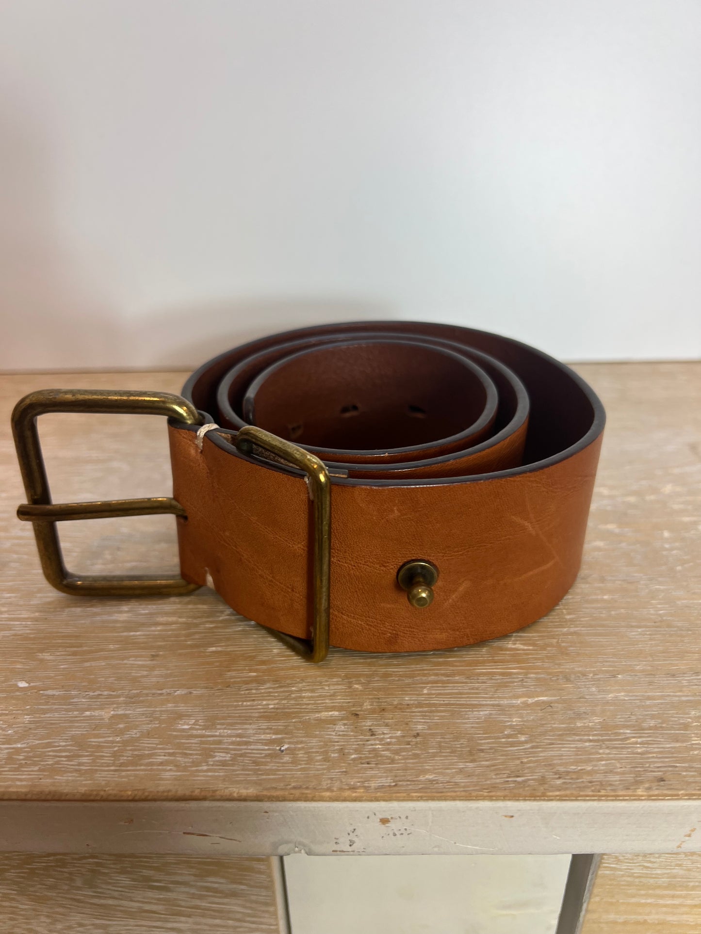COMPTOIR DES COTONNIERS.  Cinturón piel marrón. T 1 (S)