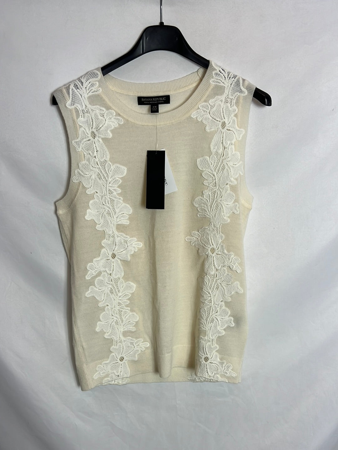 BANANA REPUBLIC. Top lana encaje T.xs