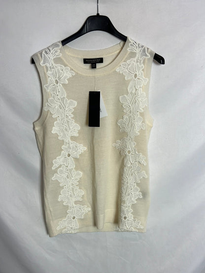 BANANA REPUBLIC. Top lana encaje T.xs