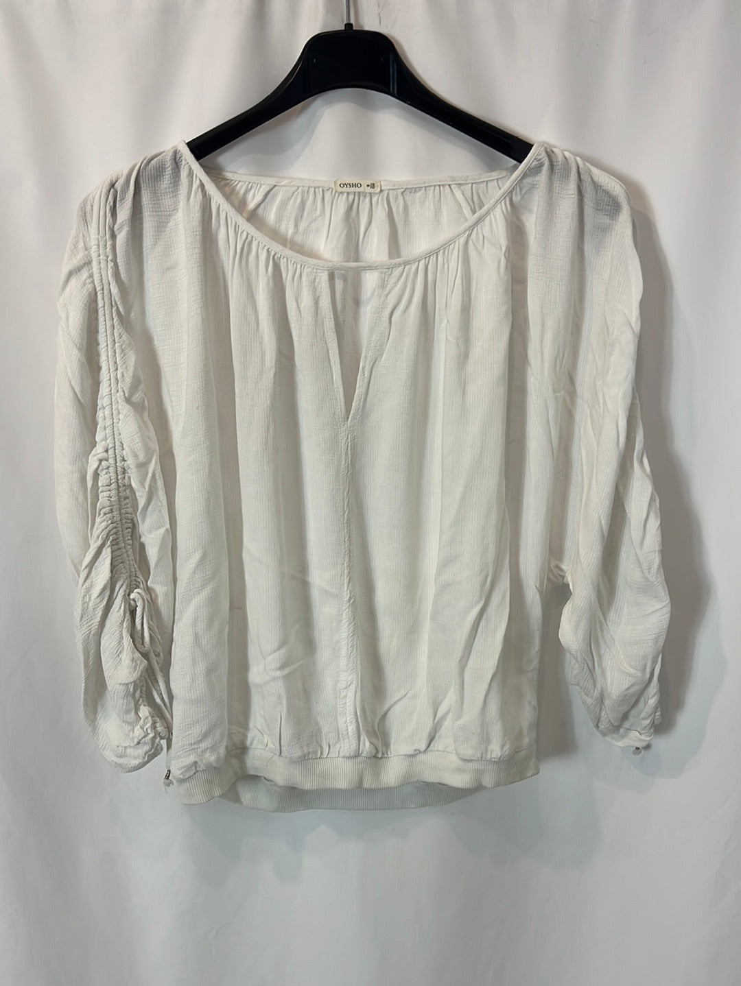 OYSHO. White gathered Ts top