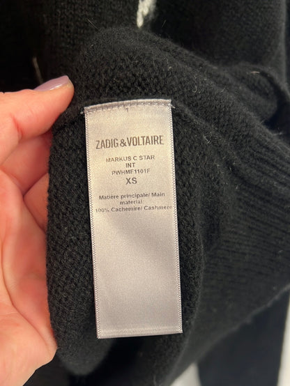 ZADIG&VOLTAIRE. Jersey negro cashmere estrellas. T XS