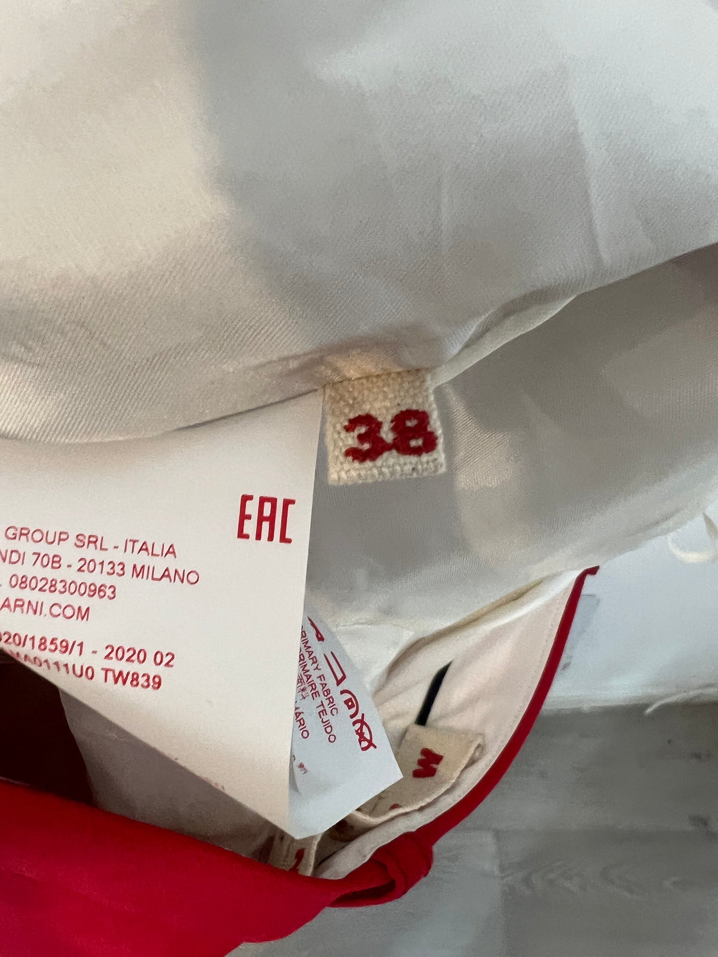 MARNI. Pantalón lana rojo fluido T.36