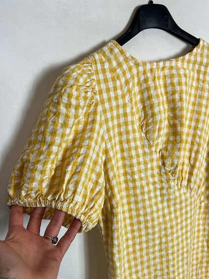 MANGO. Vestido corto cuadros vichy  T.m