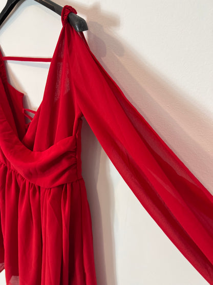 DAWN. Mono corto rojo fluido. T M