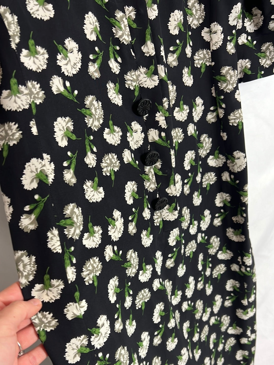 YVESSAINTLAURENT. Vestido midi vintage flores. T 42