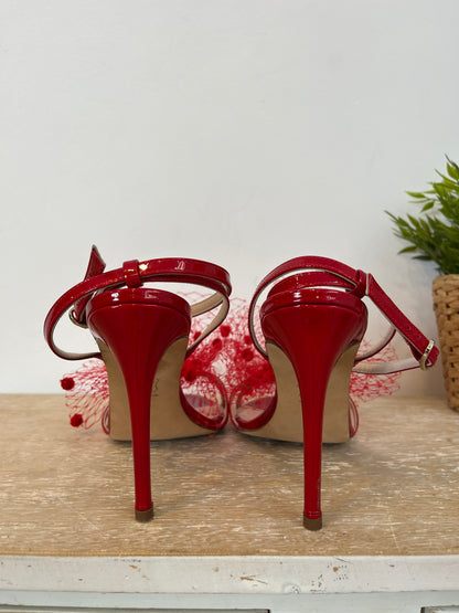 MARTINELLI X REDONDO BRAND. Sandalias rojas rejilla T.40