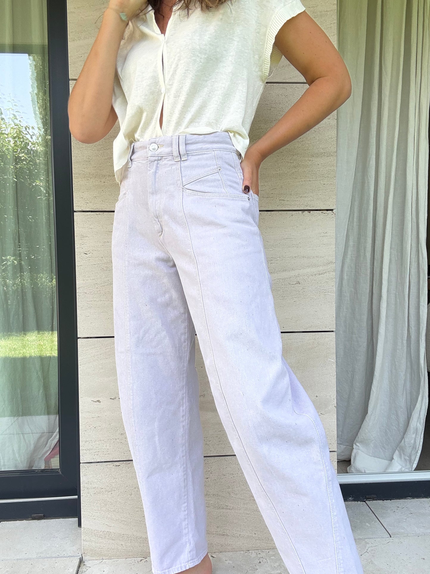 ISABEL MARANT. Denim recto malva claro. T 36