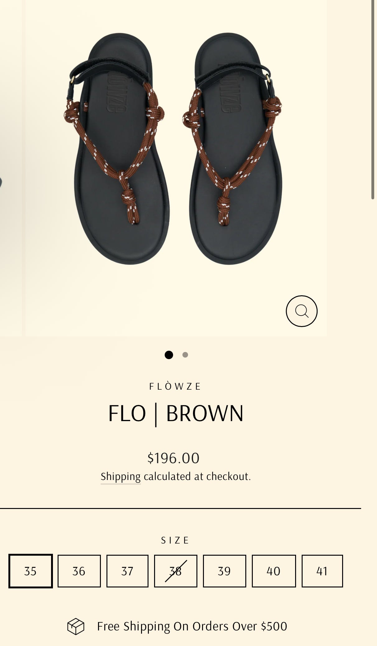 FLÓWZE. Sandalia plana tira marrón. T 39