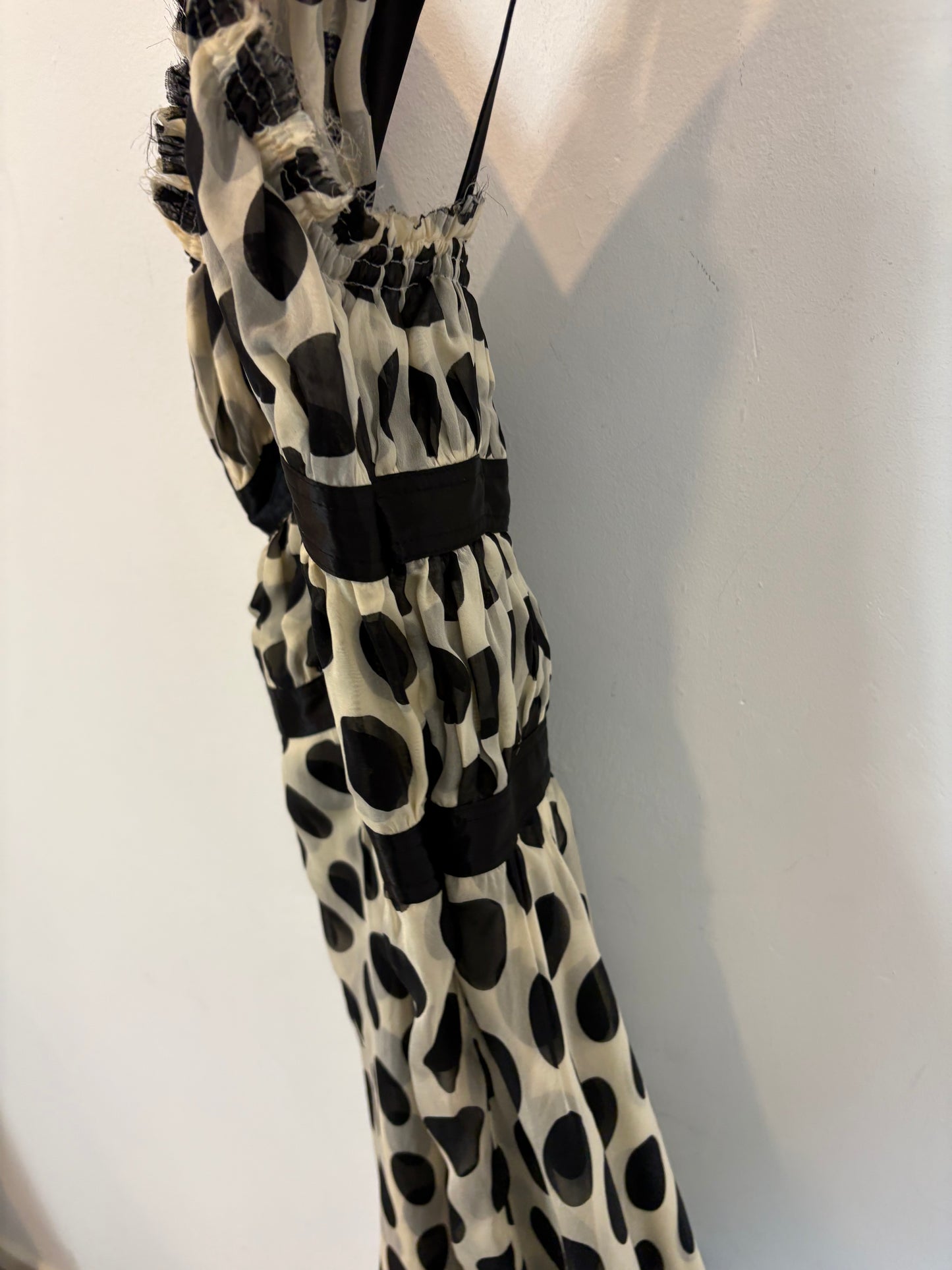 PATRIZIA PEPE. Vestido corto lunares seda