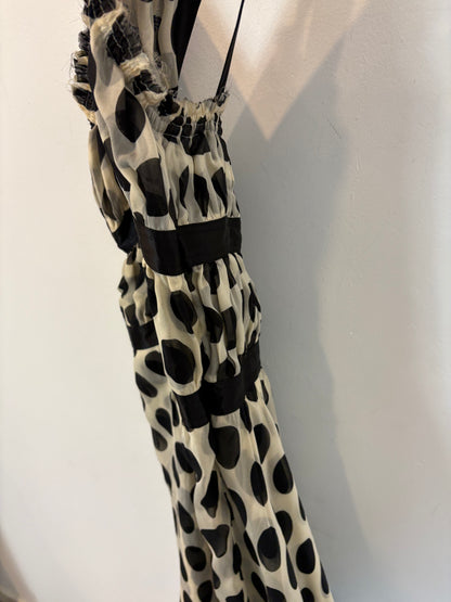 PATRIZIA PEPE. Vestido corto lunares seda