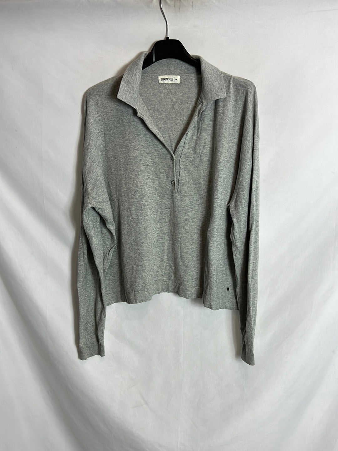 BROWNIE. top gris polero T.s/m