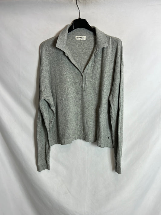 BROWNIE. top gris polero T.s/m