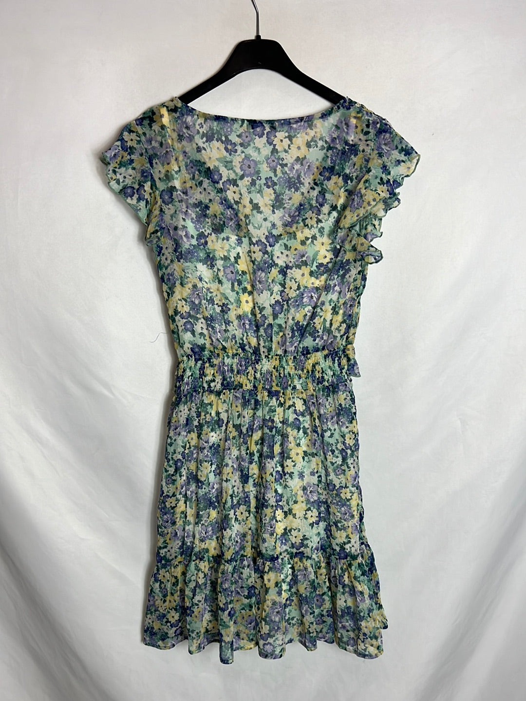 STRADIVARIUS.Vestido corto flores T.s