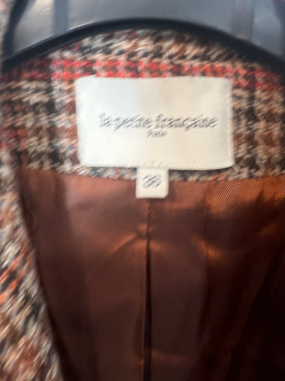 LA PETIT FRANCAISE. Abrigo lana cuadros. T 36
