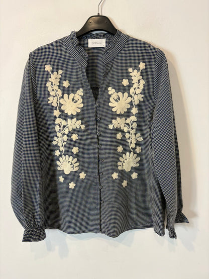 POLIN ET MOI. Blusa cuadros bordada