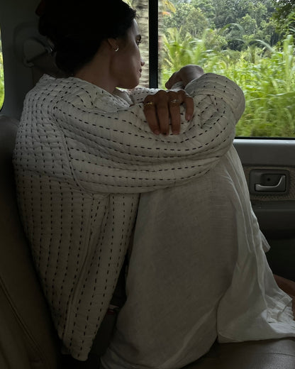 SESSÙN. Chaqueta beige rayas T.s