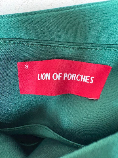 LION OF PORCHES. Falda larga verde satinada