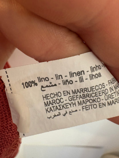 ZARA. Camiseta lino teja