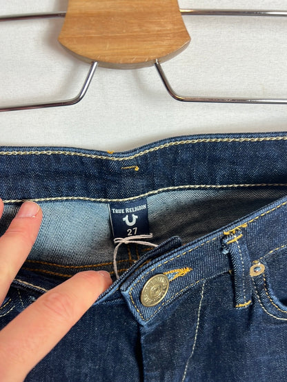 TRUE RELIGION. Denim pitillo azul oscuro. T 27 (36)