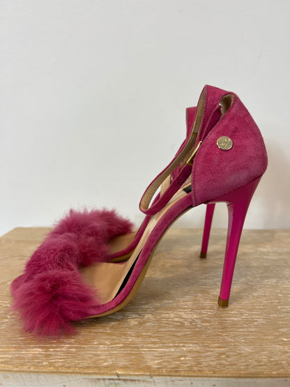 ISLAND. Pink fur sandal. T 37
