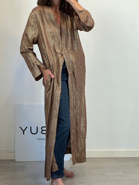 MAKSU. Kimono ocre hilos T.m