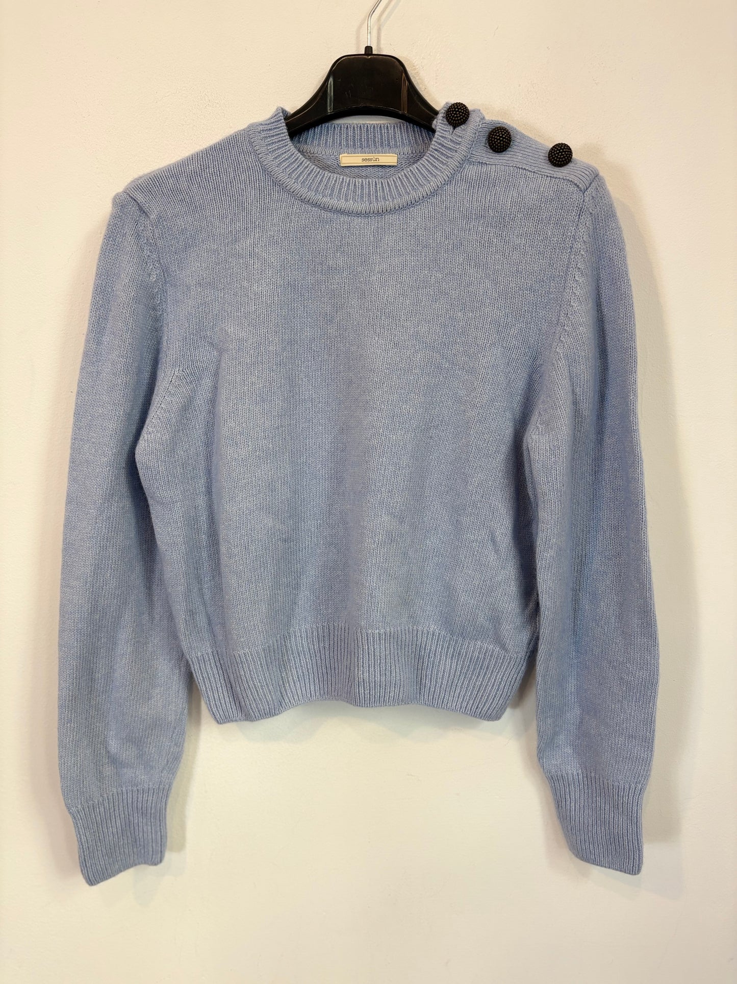 SESSÚN. Jersey azul claro lana