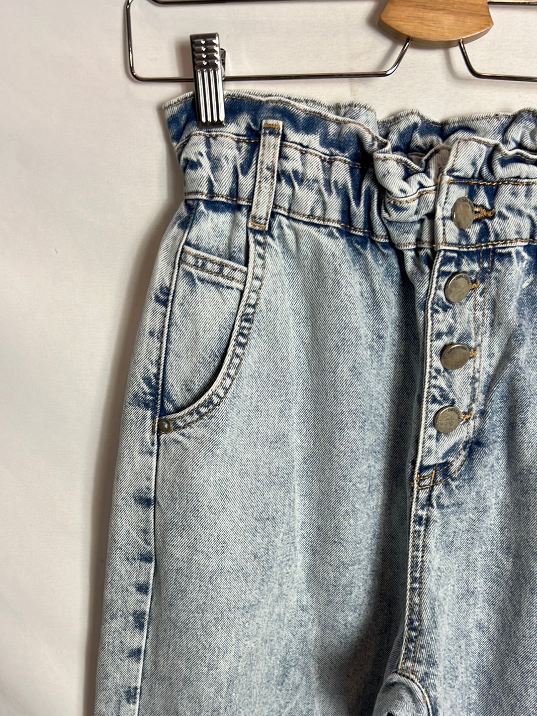 OTRAS. Denim efecto desgastado cintura elástica . T 38