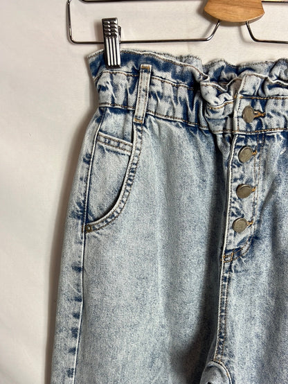 OTRAS. Denim efecto desgastado cintura elástica . T 38