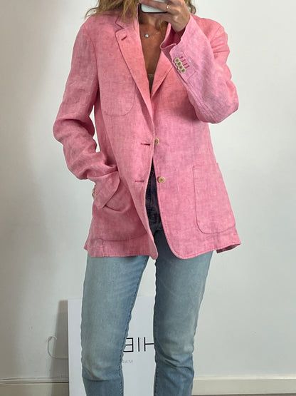 ASPESI. Pink 100%linen Tl blazer