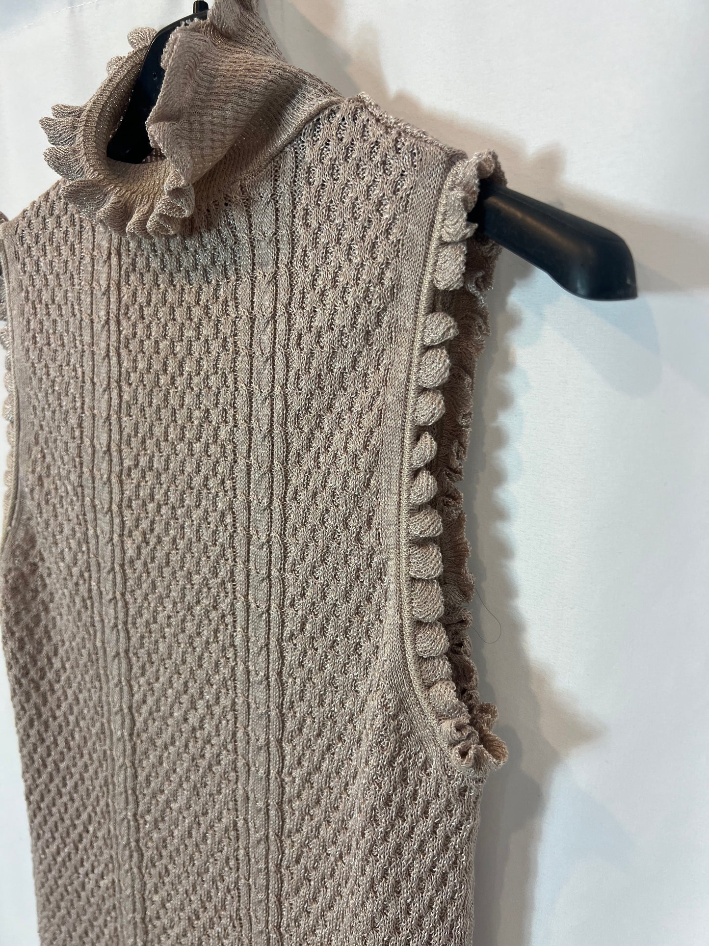 ZARA. Top beige encaje T.s