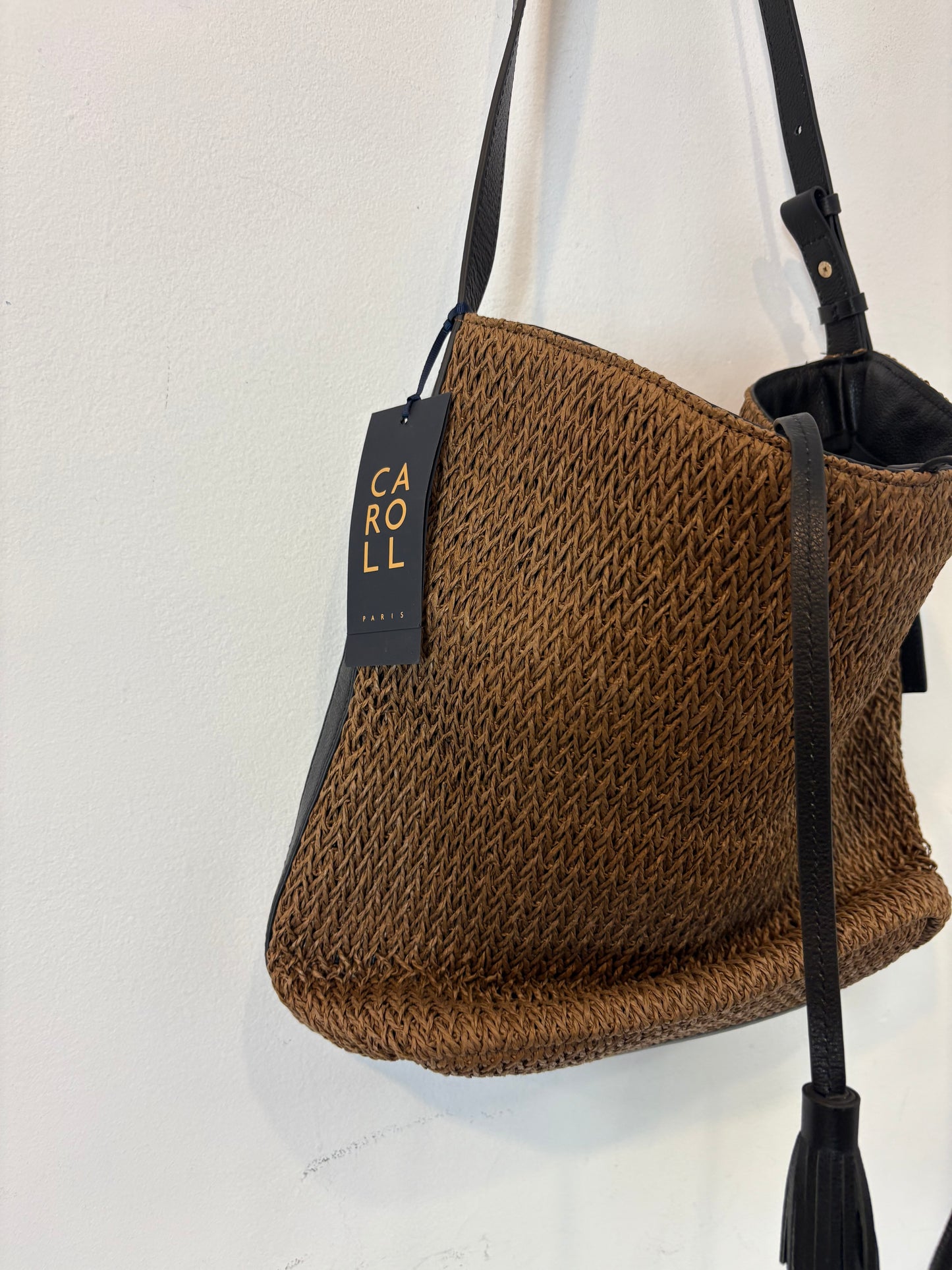 CAROLL. Bolso marrón con piel