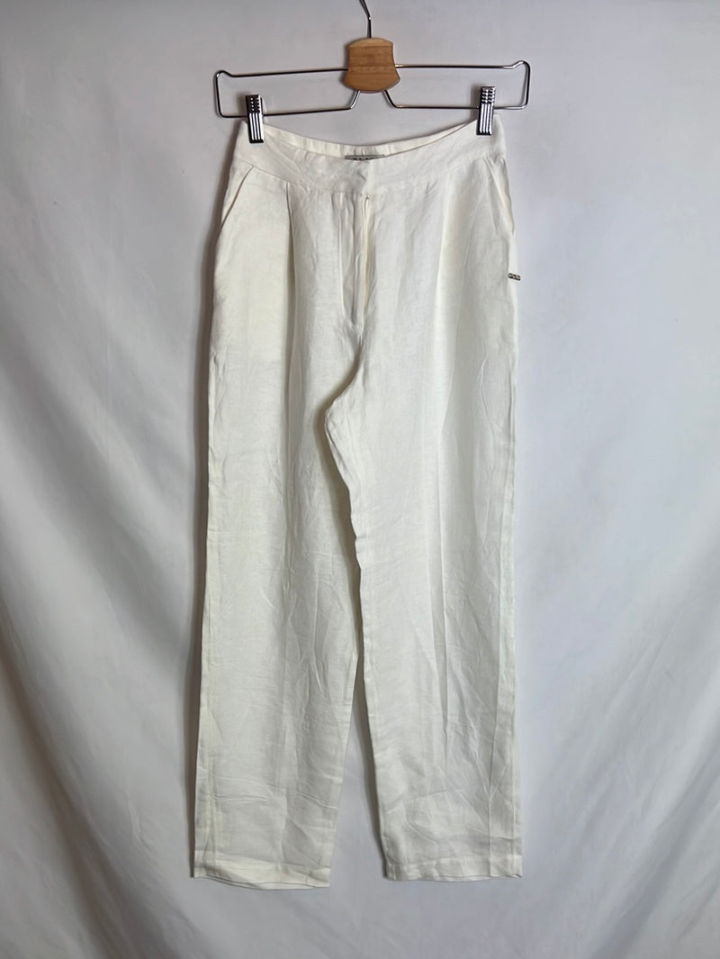 BY NIUMA. Pantalón blanco lino fluido. T XS