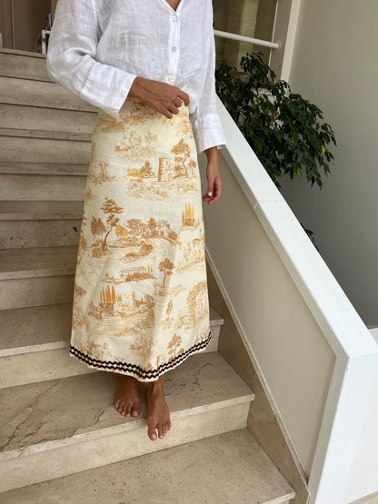 Falda midi estampada