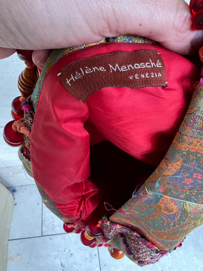 HELENE MENASCHE. Bolso estampado detalle asa