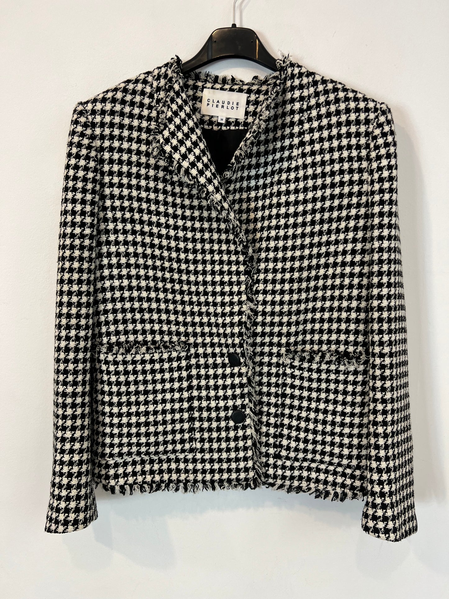 CLAUDIE PIERLOT. Chaqueta tweed pata de gallo. T 38