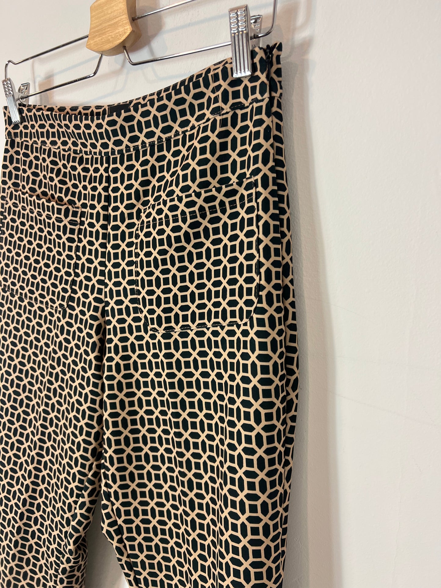 ERRE. Black printed trousers size 38
