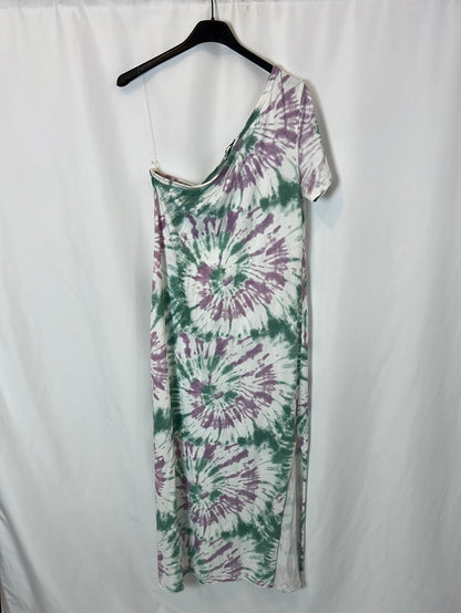 LEAF. Asymmetrical tie-dye midi dress. TM