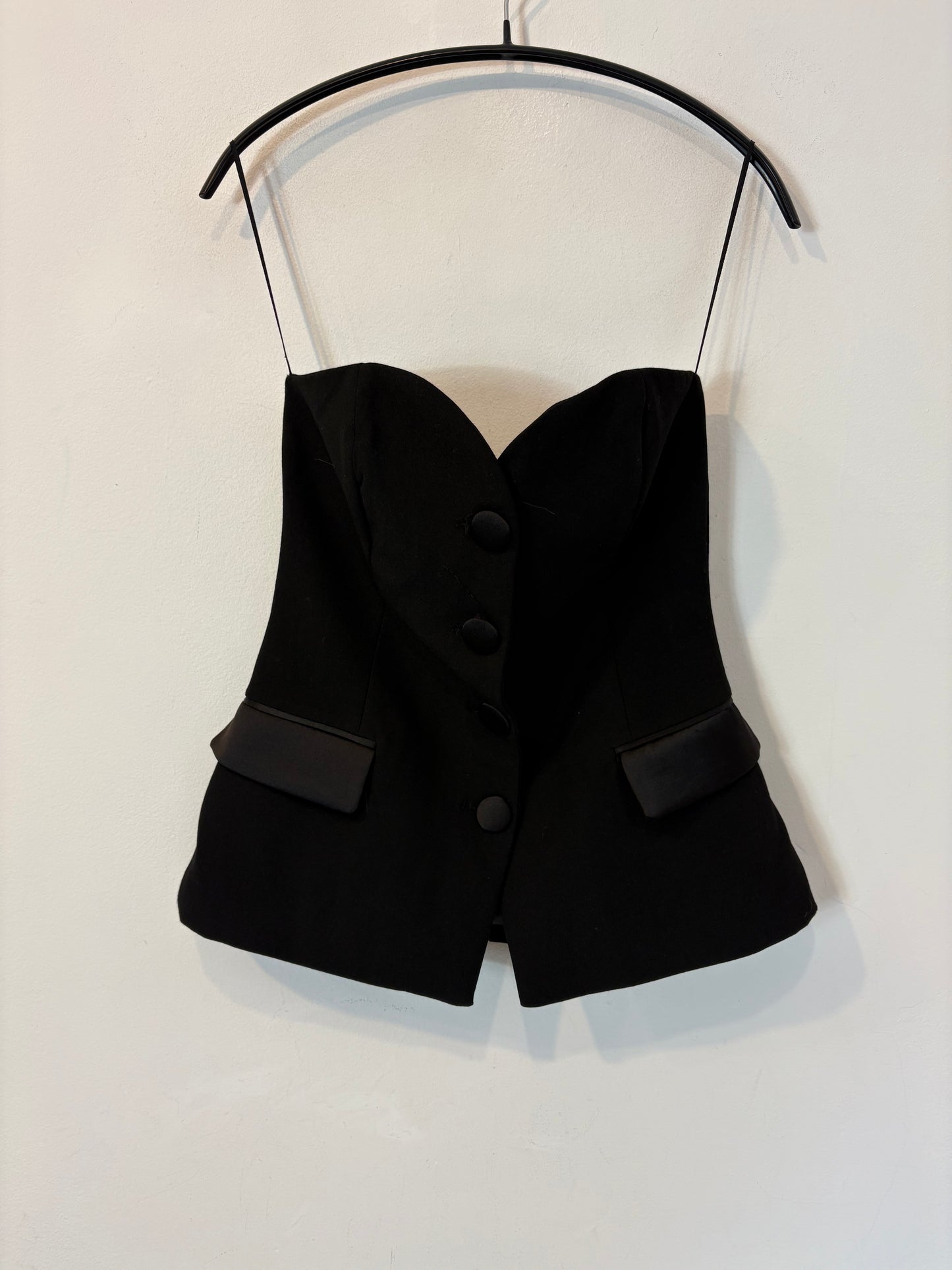 ZARA. Top palabra de honor detalles raso