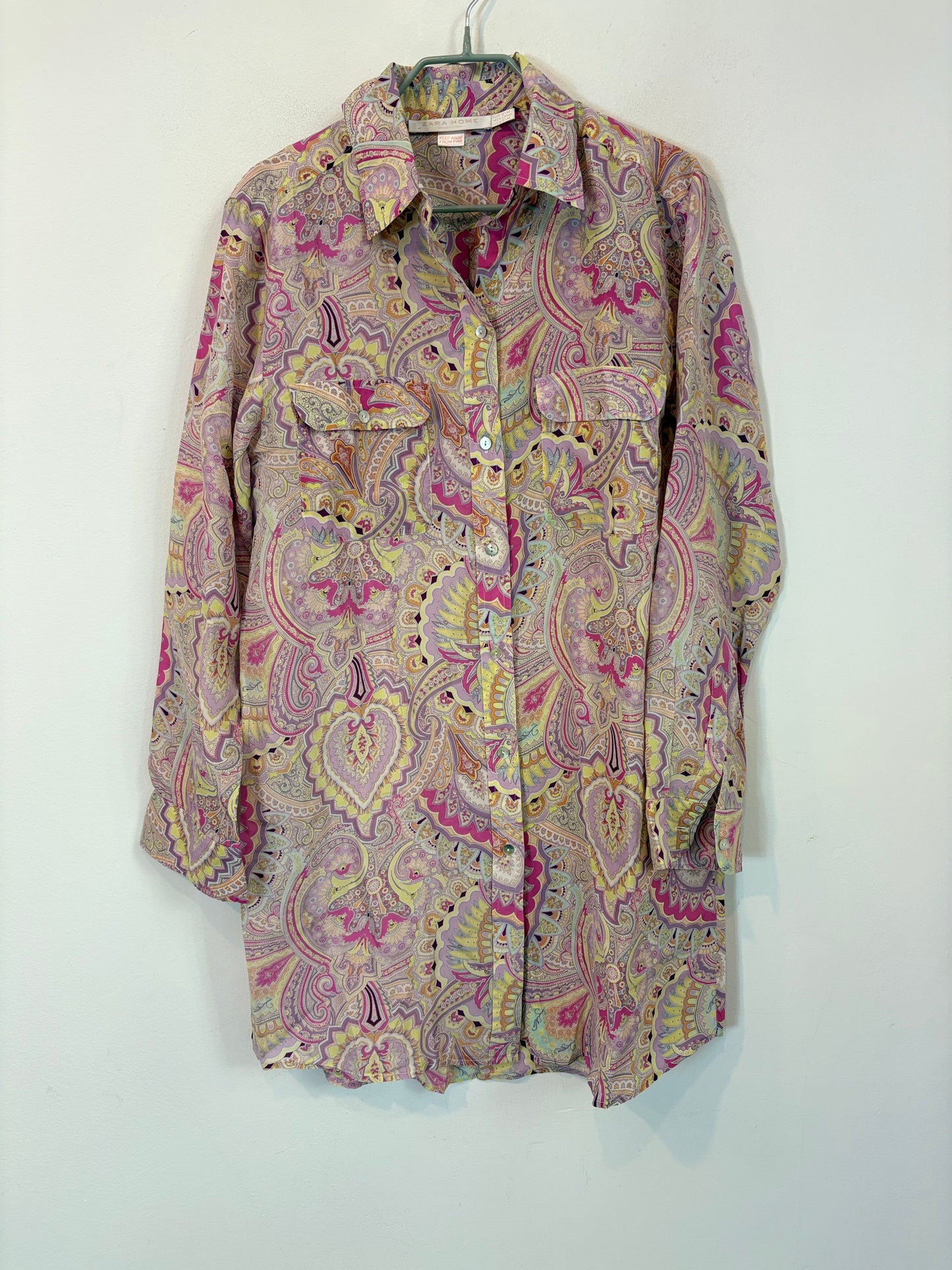ZARA HOME. Vestido corto camsiero seda