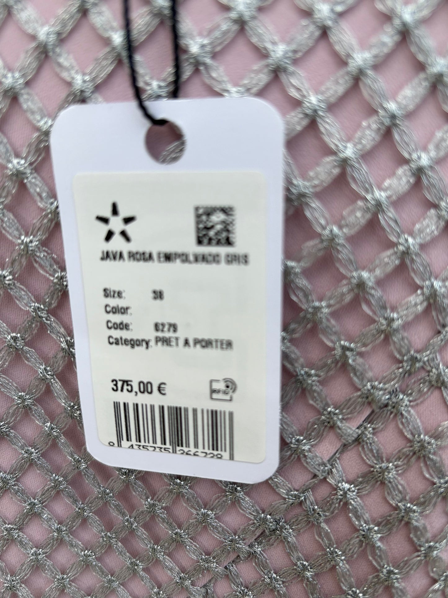 VICTORIA COLECCIÓN. Vestido rosa empolvado y gris