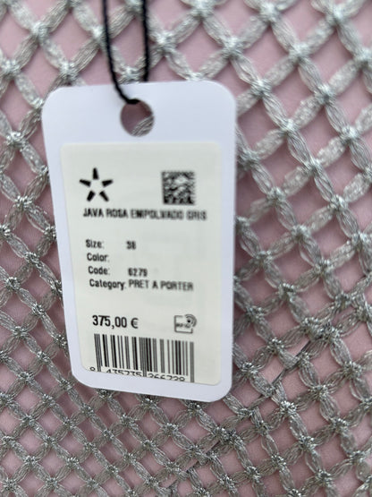 VICTORIA COLECCIÓN. Vestido rosa empolvado y gris