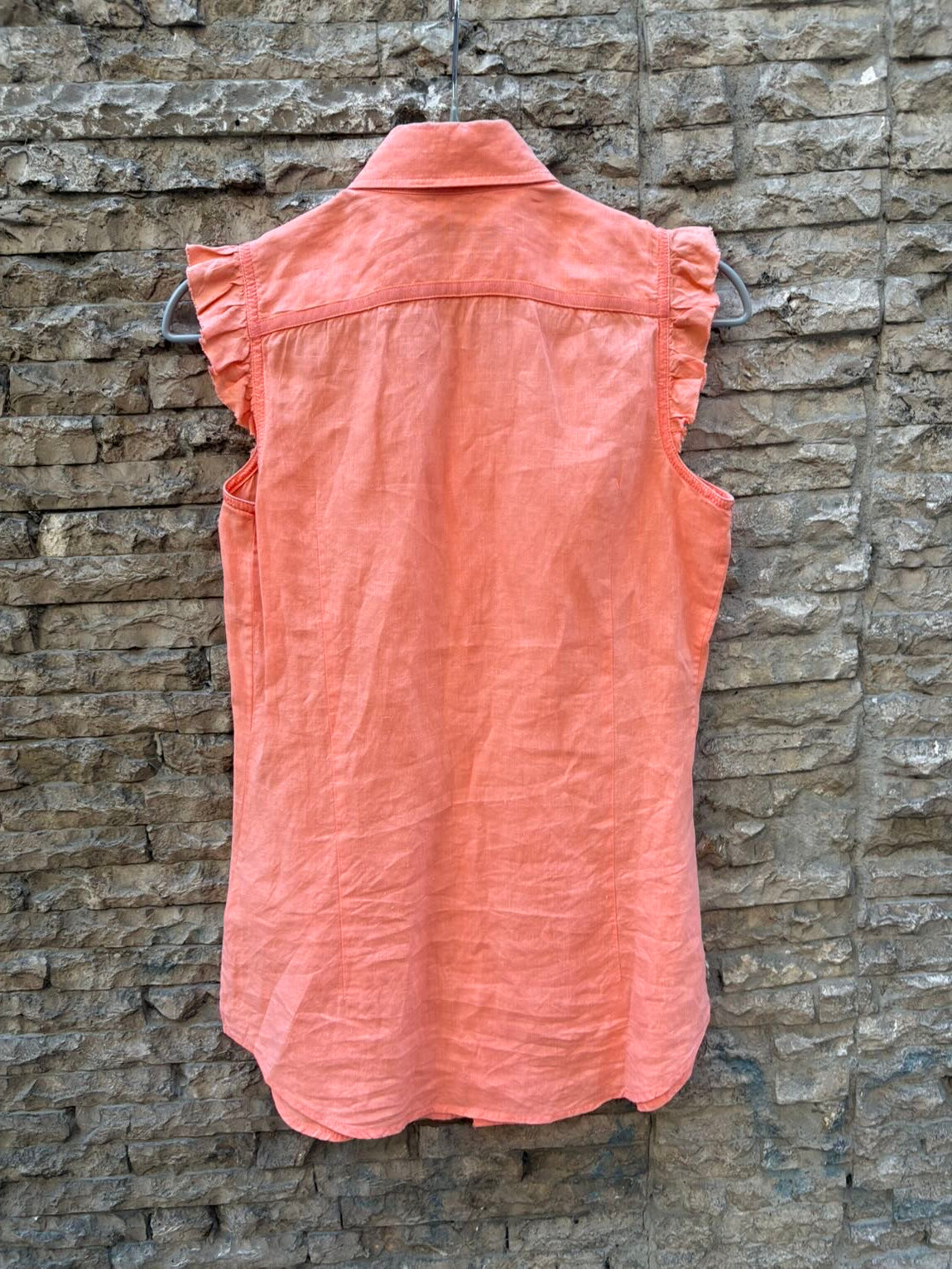 DSQUARED2. Blusa lino volante mini