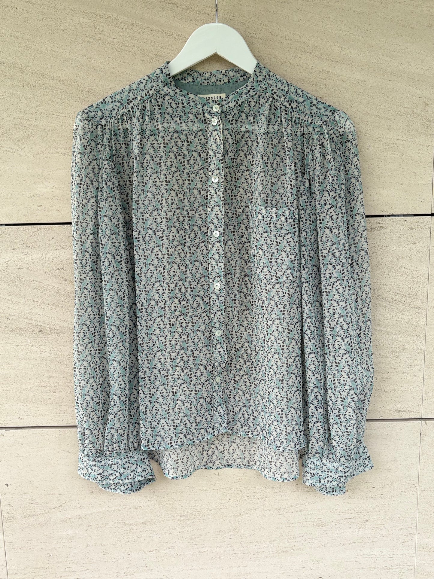 MASSCOB. Blusa seda estampada. T XS