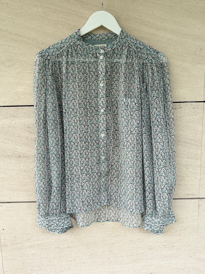 MASSCOB. Blusa seda estampada. T XS