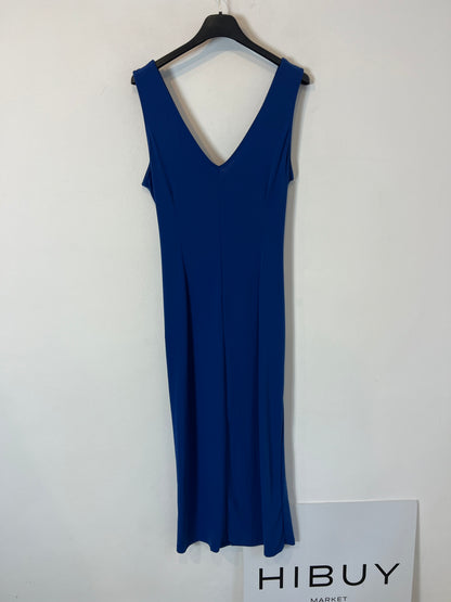 GLAMOROUS. Vestido midi azul aberturas. T M