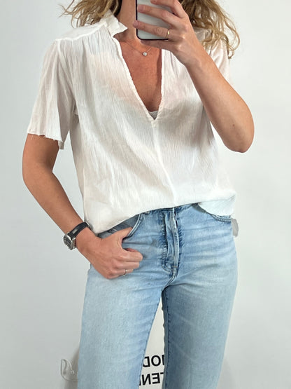 ZADIG&VOLTAIRE. Top algodón blanco textura. T M